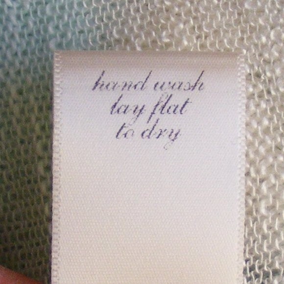 new FRANCESCA BUTTONS Sweater, M, Mint/Off-white, waterfall Open Front, LS - Picture 9 of 12